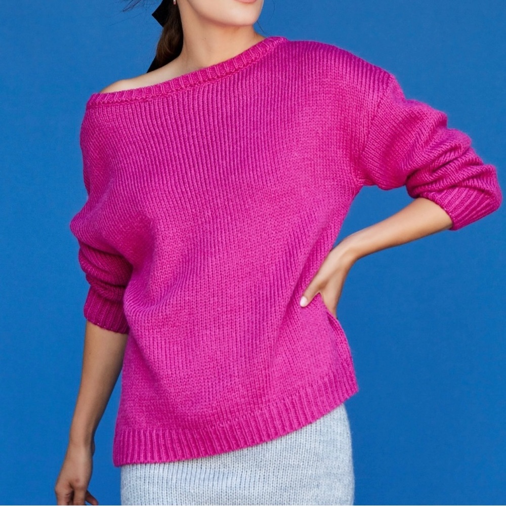 Callahan Lina Off-Shoulder Sweater Fuchsia